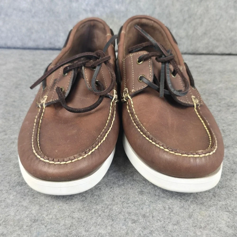 GH Bass Seafarer Mens Brown Leather Boat Shoes Size 10.5 M Loafers T251
